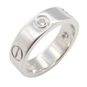 CARTIER Authentic 18k Silver Diamond Love Ring